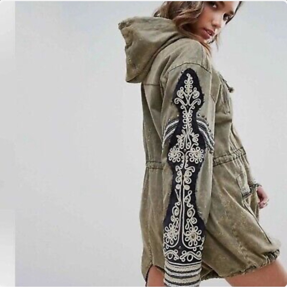 NWT Free People Embellished Golden Quills Jacket size M